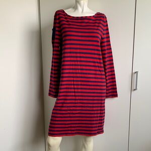 Vineyard Vines large shirt dress pullover knee length red/blue long sleeve